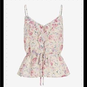 Express Pink Peplum Camisole with Tie Front